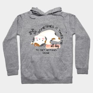 CUTE CAT - Sometimes It Takes Me All Day To Get Nothing Done Hoodie